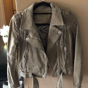 Blank NYC suede jacket with fringe accents